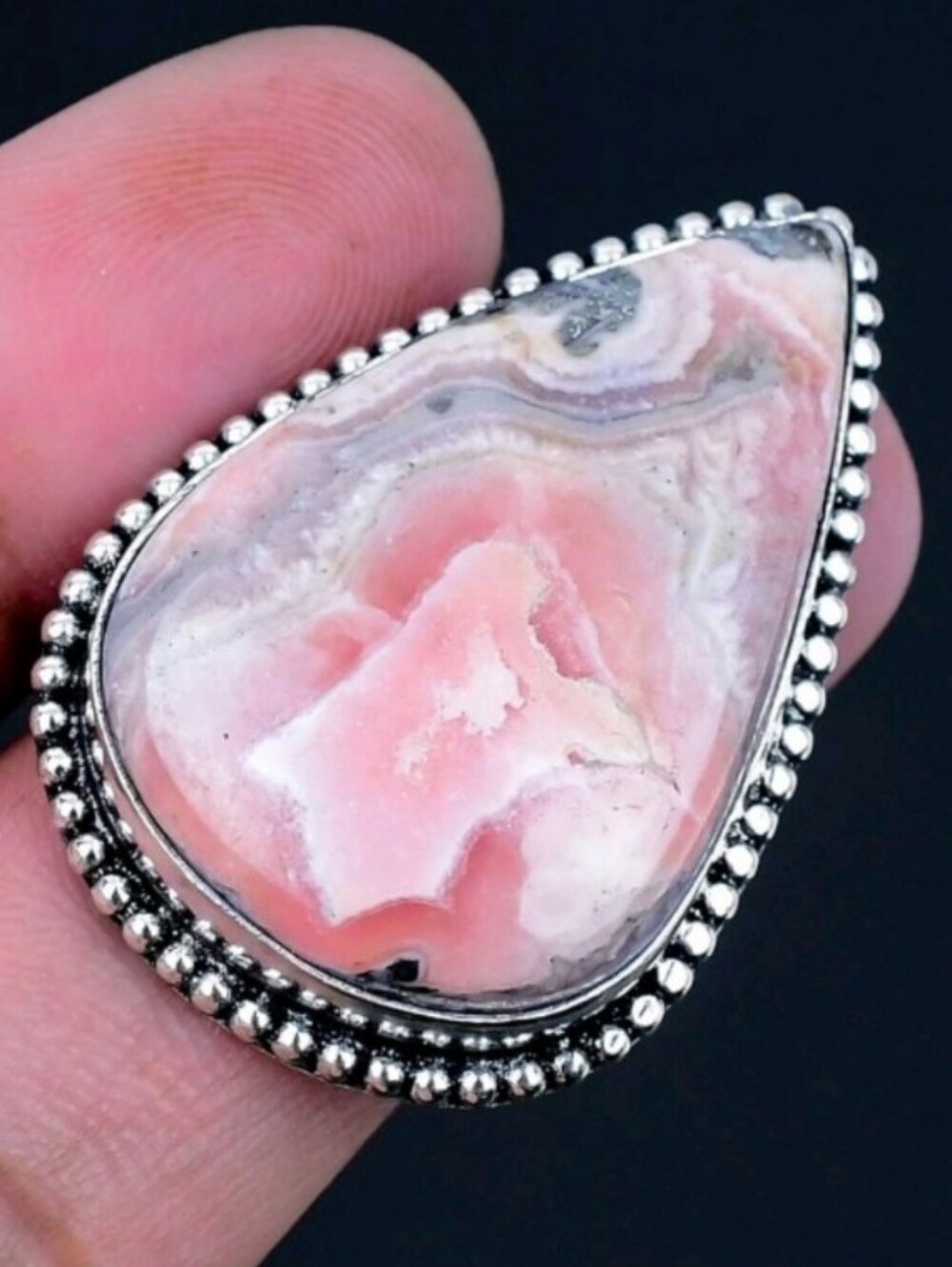 Rhodochrosite Gemstone Jewelry 925 Sterling Silver Handmade Ring